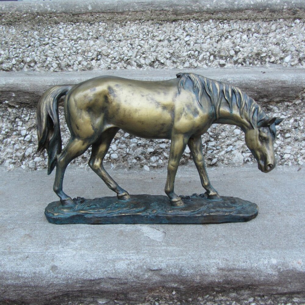 large resin "bronze" horse statue figurine (w2680)